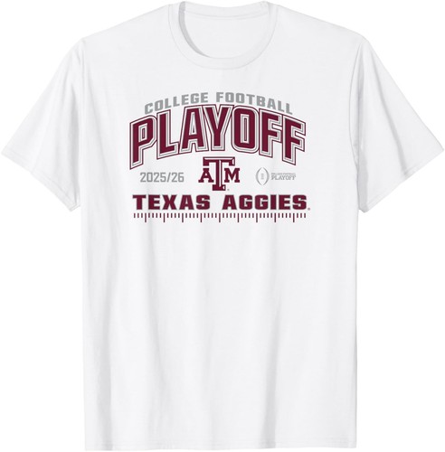 Texas A&M Aggies College Football Playoff CFP 2025-26 White T-Shirt