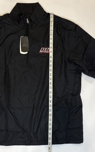 Greg Norman BK Racing Black Water Resistant Short Sleeve Windbreaker Mens Medium - Picture 3 of 7