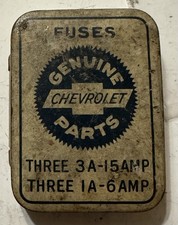 Old Vintage Chevrolet Genuine Parts Fuse Tin Glass Fuses Auto Car Truck 20