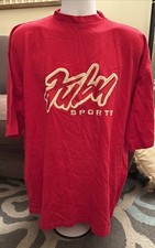 FUBU Sports Shirt Adult XXL Red Short Sleeve Embroidered Logo Pullover USA Made