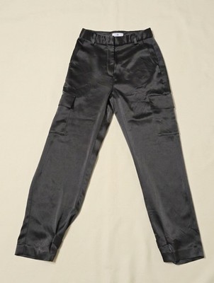 Aritzia Babaton Refined Satin Cargo Pant High-waist pant Black size 0