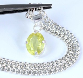 Natural 6.35 Ct Yellow Sapphire Oval Gemstone Certified Men's Pendant No Tariffs