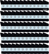 240 PK Yacht  Smith Kids Premium Cotton Crew Socks Black 4-6 - Boys Crew Sock