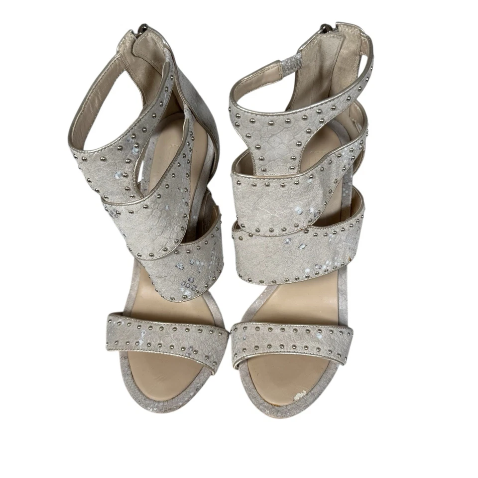 BCBGMAXAZRIA Ma-Freda Serpiente Gamuza Tacones Desnudos - Talla 7.5 - $90 Foto 2 de 4