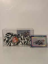 Ty Beanie Baby Blizzard The White Tiger DOB 12-12-96 Trading Card & Acrylic Case