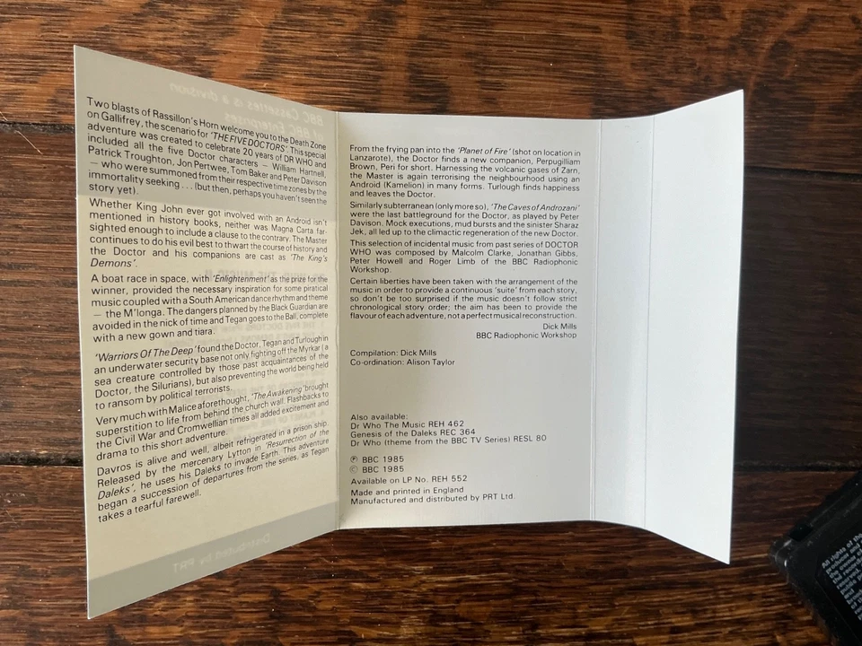 DR.  Who  The Music II UK Cassette TAPE 1985 Radiophonic Workshop Peter Howell - Image 4 of 4