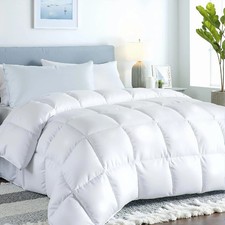 Comforter - King Size White Duvet Insert - All Season Soft Quilted Comforter
