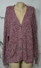 OLD NAVY Burgundy White Marled Buttoned Cardigan Sweater 2X Long Sleeves