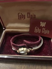 Elgin Lady Elgin Vintage Mechanical Rectangle Watch Arabic Dial Box & Booklet - Image 2
