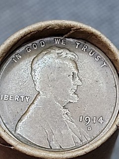 Great Looking 1914 D&S Mint Pennies Ends Of Lincoln Wheat Cent Roll