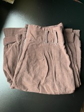 Vintage Silk Pants Women Size 6 Brown With Blue Stitching - No Brand Tag