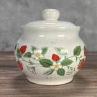 Vintage McCoy Strawberry Field Sugar Bowl Country 1970's Retro Farm Decor
