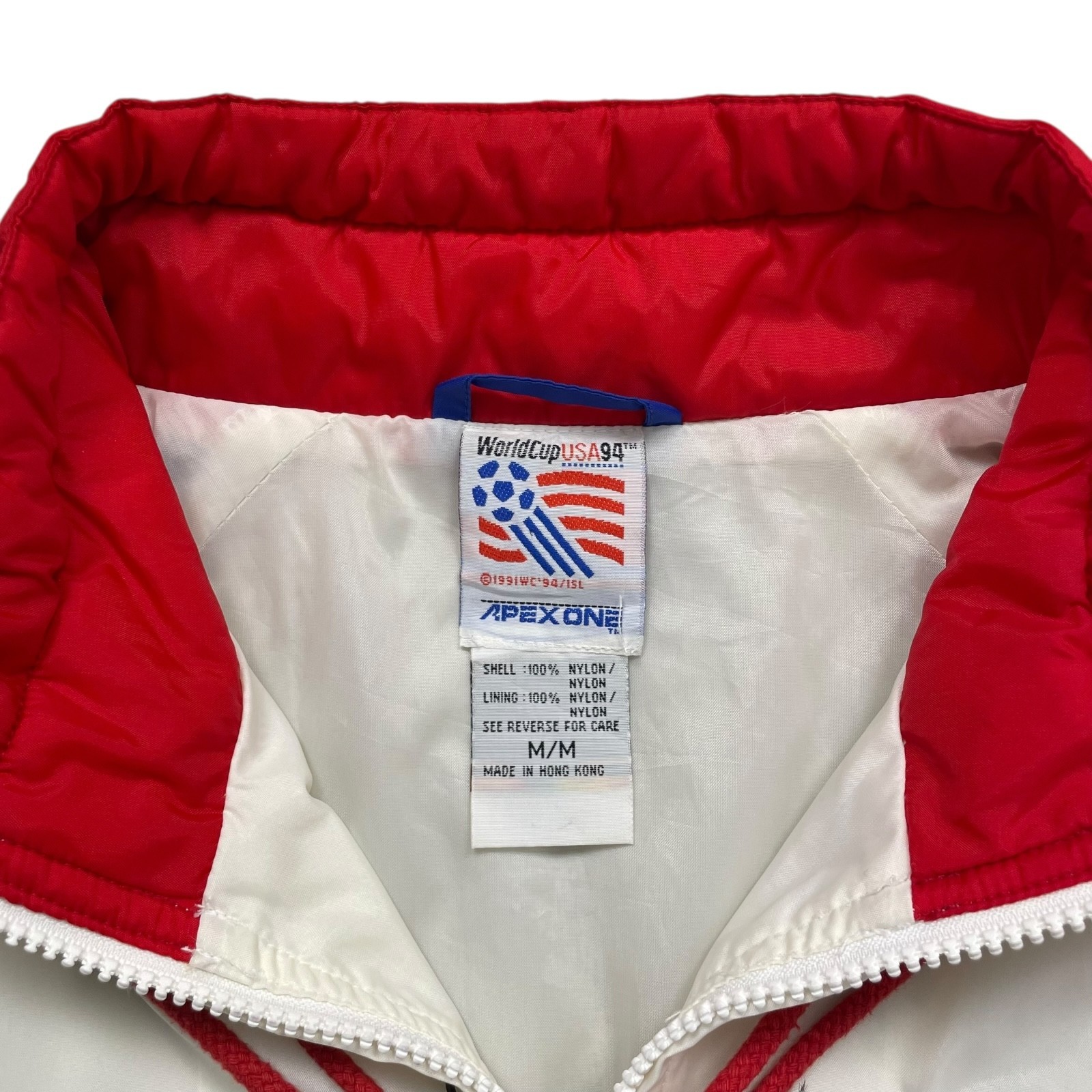 VTG 90s WORLD CUP USA 94 SOCCER FOOTBALL APEX ONE NYLON WINDBREAKER JACKET Sz M