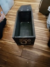 Vintage wooden shoe shine box 5 Cents 11 X 5.75 X 6.5 Tall With Extras