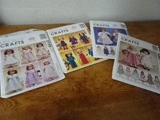 Lot 4 Sewing/Craft patterns-McCalls 18"Doll Clothes 2159,P458,9066,9207-AG size