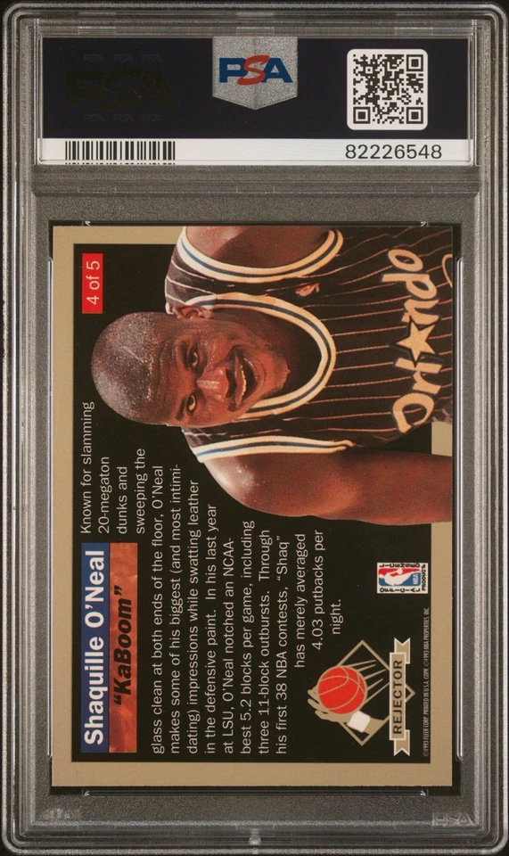 1992-93 Fleer Ultra - Rejector Shaquille O'Neal #4 (RC) PSA 10! - Image 2 of 3