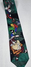 Vintage Looney Tunes Mania Tie Bugs Bunny Marvin The Martian Taz Golf 90s 1995