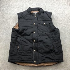 Legendary Whitetails Vest Mens XL Black Quilted Snap Front Workwear Outdoor