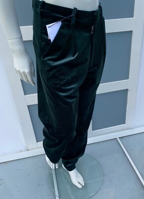 Pantalon Velours Vert Balmain AW19 - Taille 48, Coupe Large, Neuf Sans étiquettes (prototype)