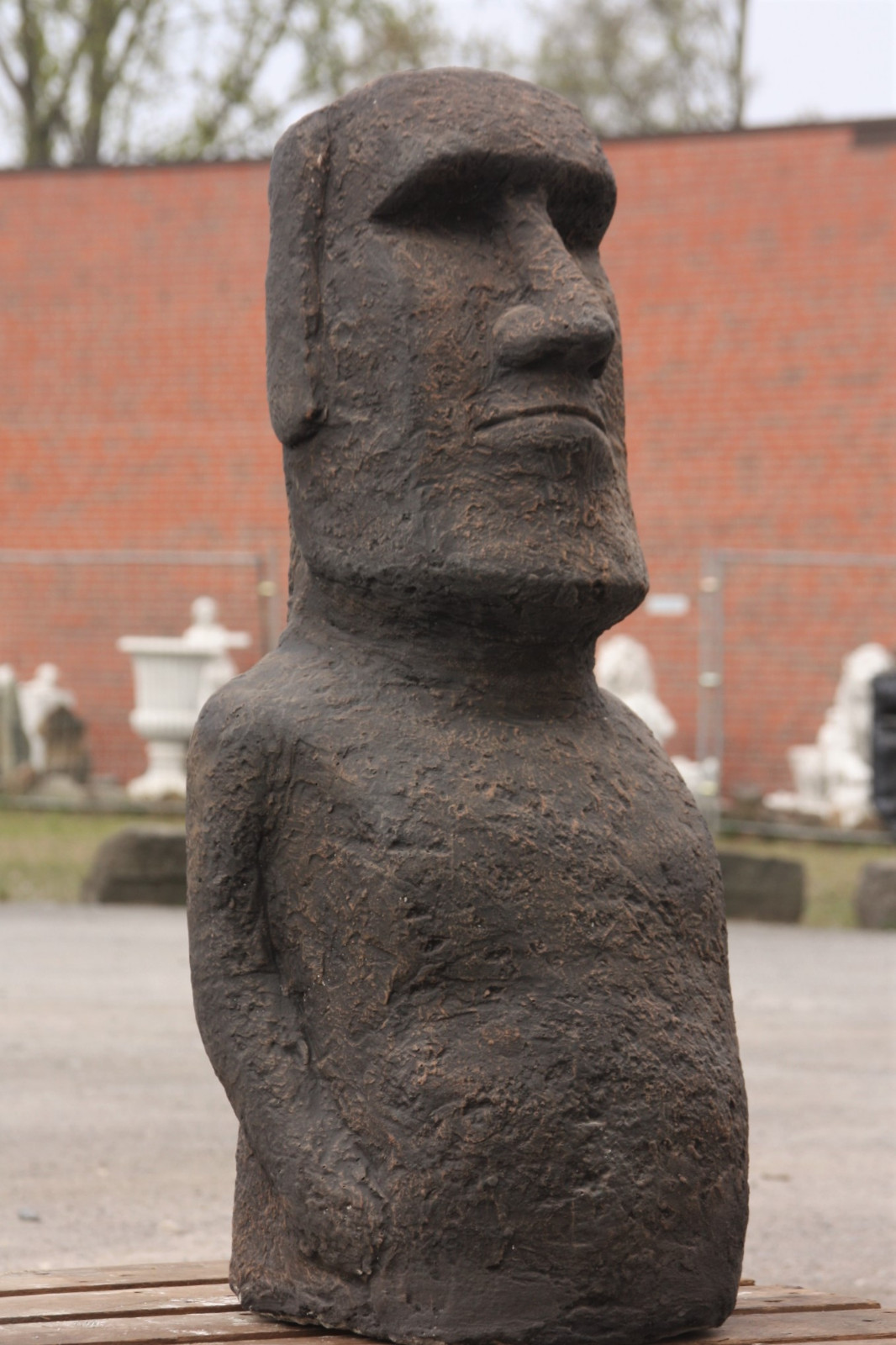 Osterinsel Kopf Figur Aus Steinguss – Frostfest, Ca. 33 Cm Hoch, 9 Kg