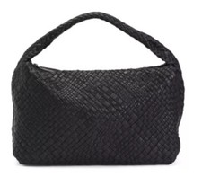 FALOR BLACK WOVEN ITALIAN LEATHER  