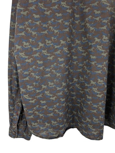 U.S Polo Ralph Lauren Camo Shirt, Horse Print, Long Sleeve, Cotton - Picture 10 of 16