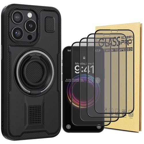 Funda protectora de pantalla con anillo y soporte a prueba de golpes para iPhone 12/Pro/Pro Max - Imagen 16 de 33