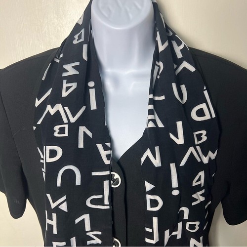 John Roberts Women's Vintage Button Down Dress Attached Print Scarf 80s Sz. 6 - Picture 9 of 11