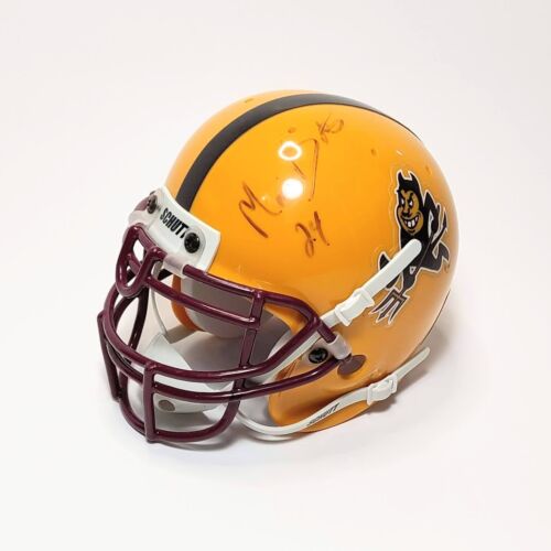 Mario Bates Signed ASU Schutt Mini Helmet Autograph Yellow Sparky #24 - Picture 1 of 4