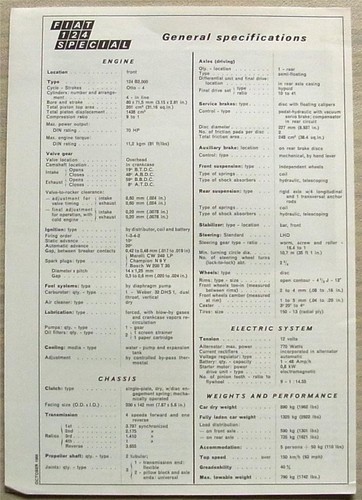 FIAT 124 SPECIAL Car Press Information Pack Photos c1968 - Picture 4 of 6