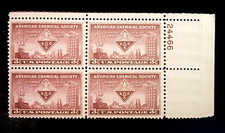 1951 Plate Block 1002 Mint MNH US Stamps American Chemical Society 150th