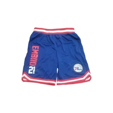 Philadelphia 76ers NBA Men's UNK Embiid #21 Basketball Shorts Royal Blue Size L