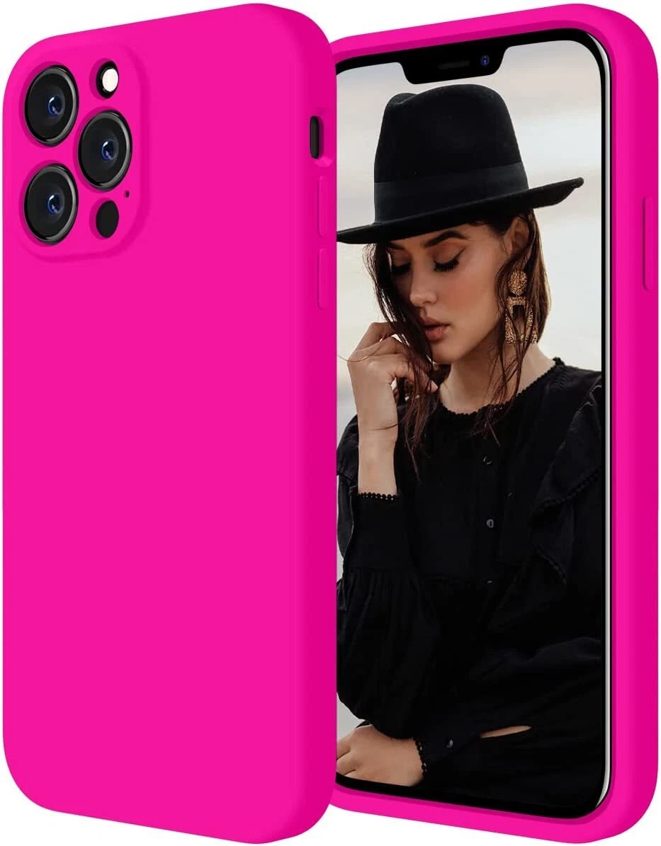 Silicone iPhone 13 Pro Max Case Neon Pink