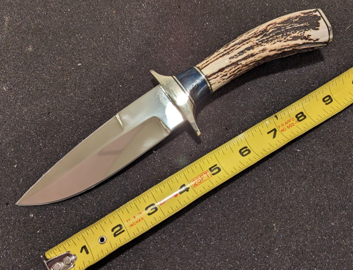 Jesse Davis Custom Knife Loveless Chute Fighter Sambar Stag Hidden