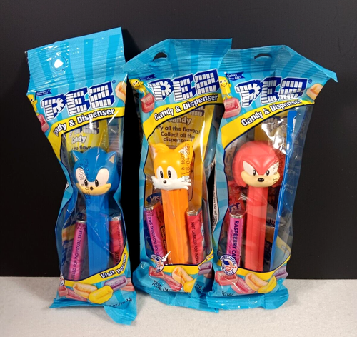 Knuckles Candy Set of 3 Pez Dispensers Sonic the Hedgehog, Tails, Knuckles Sealed ...