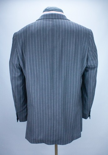 VTG Aquascutum London Mens 2Btn Jacket Grey Striped Size 44L Casual Blazer - Picture 8 of 13