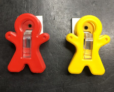 Vintage 90's Lot of 2 Adams Super Friends Magnet Man Clip Red Yellow