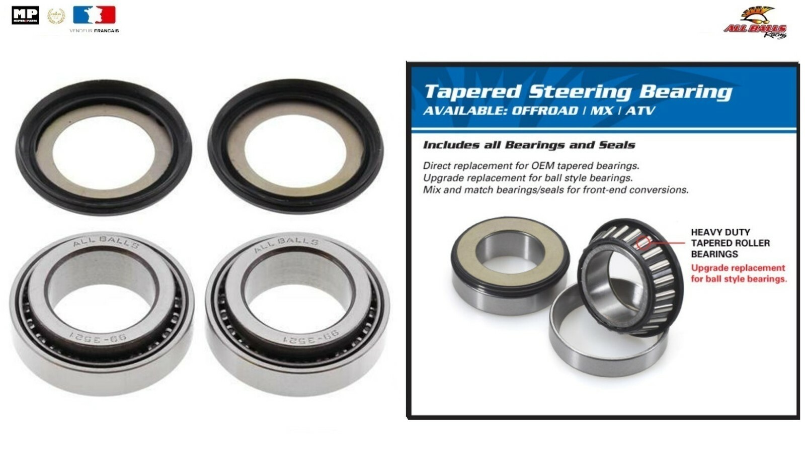 Kit Roulement de Colonne All Balls Premium pour Restauration Ducati 916 Superbike 94-96