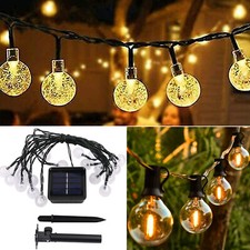 LED Lichterkette Außen Strom Garten mit G40 Glühbirnen Party Camping Beleuchtung