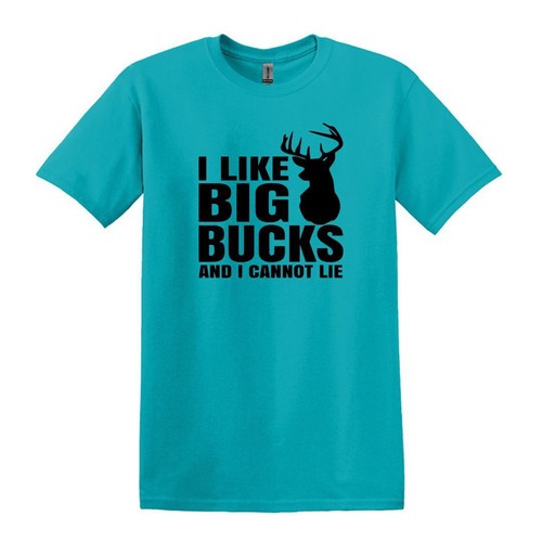 I LIKE BIG BUCKS - Deer Hunting Humor T-shirt - Gildan Adult Unisex Heavy Cotton - Picture 110 of 122