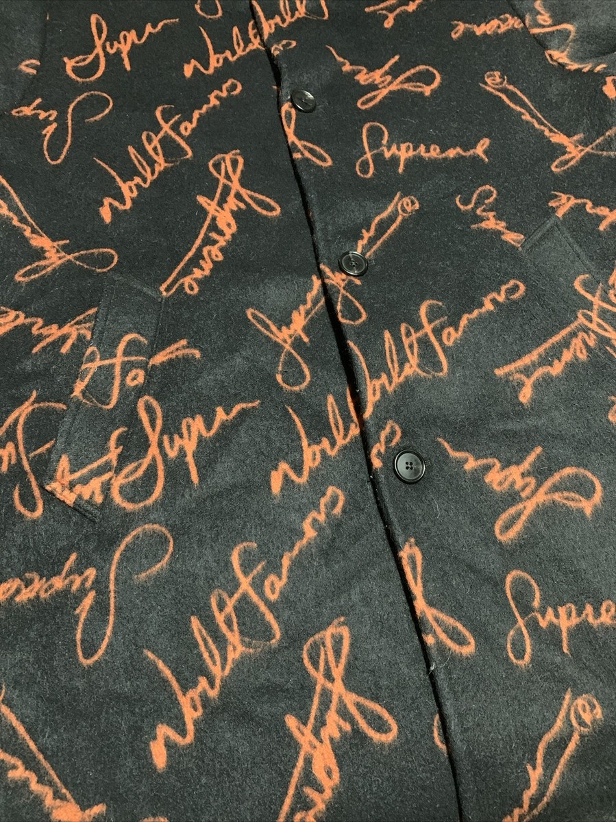Supreme Script Logos Wool Overcoat Sz L | eBay Supreme Script Logos Wool Overcoat Sz L | eBay