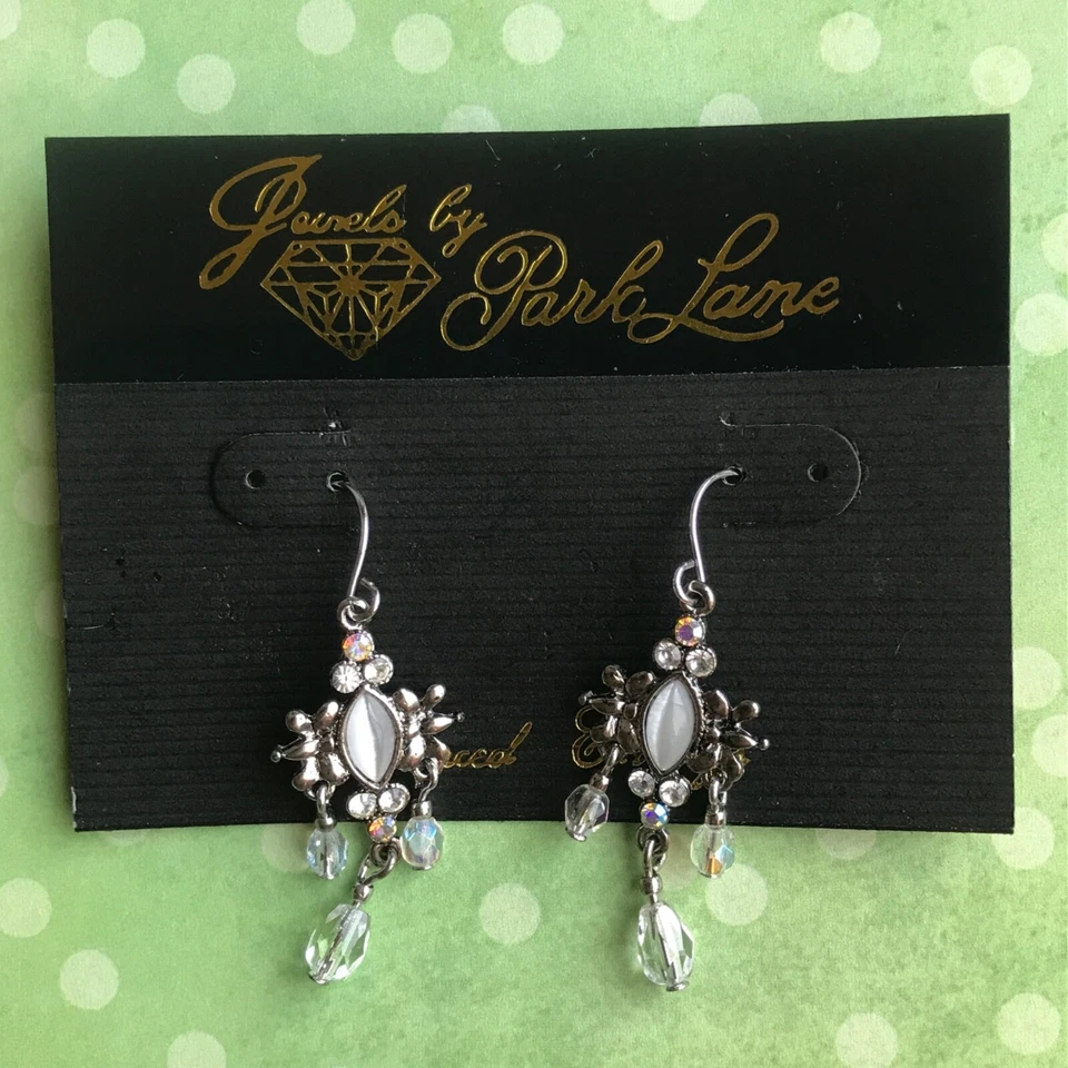 Park Lane Napier 耳环套装大量悬垂透明水钻灰色猫眼 — 第 4/4 张图片