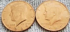 2- 1989 Kennedy half dollar coins 1P &1D