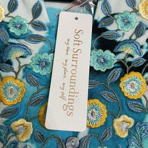 Soft Surroundings Catamara Turquoise Floral Tunic top Sz Petite Small (6-8) NWT - Picture 5 of 11