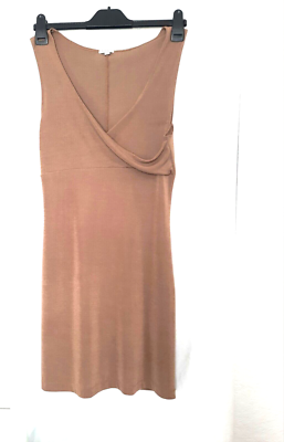 XOXO Sleeveless Sexy Scoop Neck Ruffle Wrap Soft Stretchy Gold Dress Size  Large