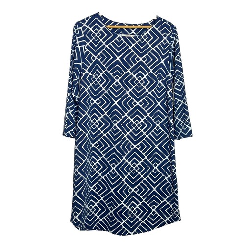 Boden Rhea Denim Sheath Dress Size 4R Blue 3/4 Sleeve Retro | eBay