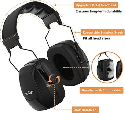 ProCase Noise Reduction Ear Muffs, NRR 35dB Hearing Protection Headphones - Picture 4 of 6
