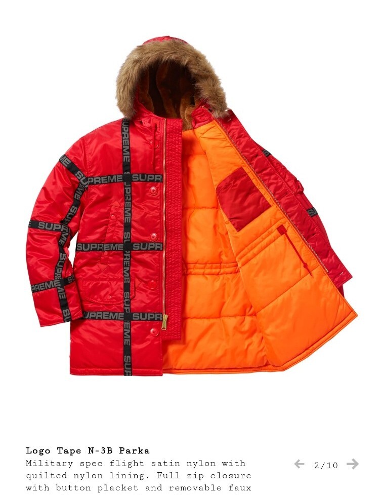 SUPREME Logo Tape N-3B Parka WINTER JACKET - Fall 2018 SUPREME Logo Tape N-3B Parka WINTER JACKET - Fall 2018