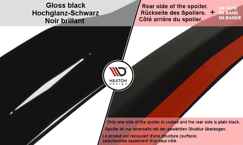 Maxton Design Tappo di prolunga per spoiler compatibile con Ford Focus