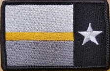 TEXAS Flag Embroidered Patch W/ VELCRO® Brand Fastener Gold Thin Line Dispatcher